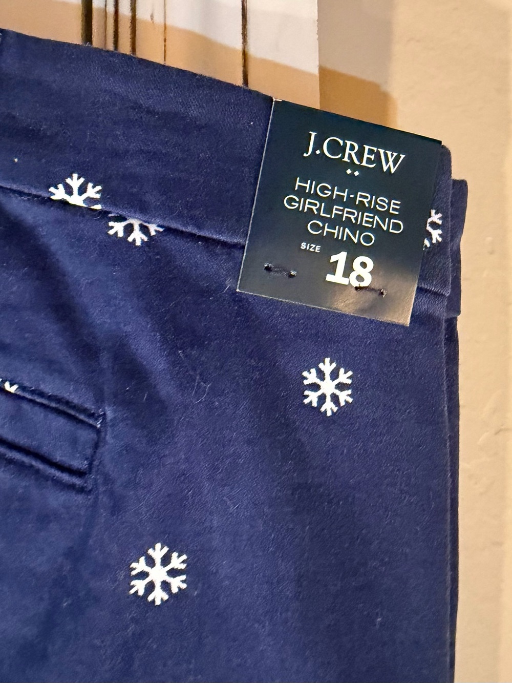 3 pairs of J. Crew Navy, Tan & Olive Polka Dot and Star Print Straight-Leg Pants - Picture 3 of 6